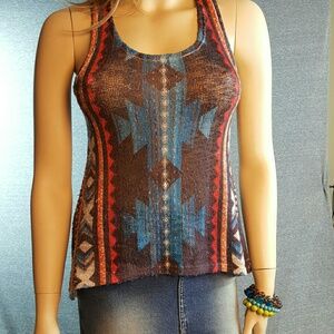 Tribal Print Sleeveless Top